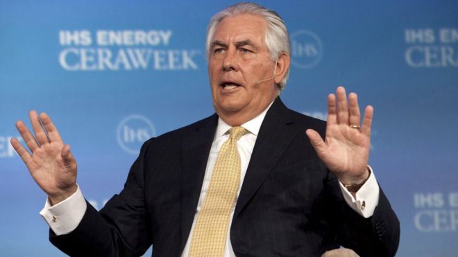 "Rex Tillerson's career is the embodiment of the American dream," Mr Trump said