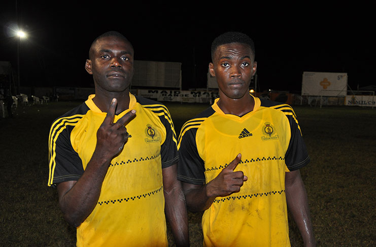 GPF goalscorers Atto Wallace (left) and Kester Dundas