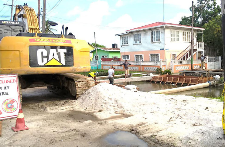The Barr Street Bridge in Albouystown is expected to be back in use later this month.