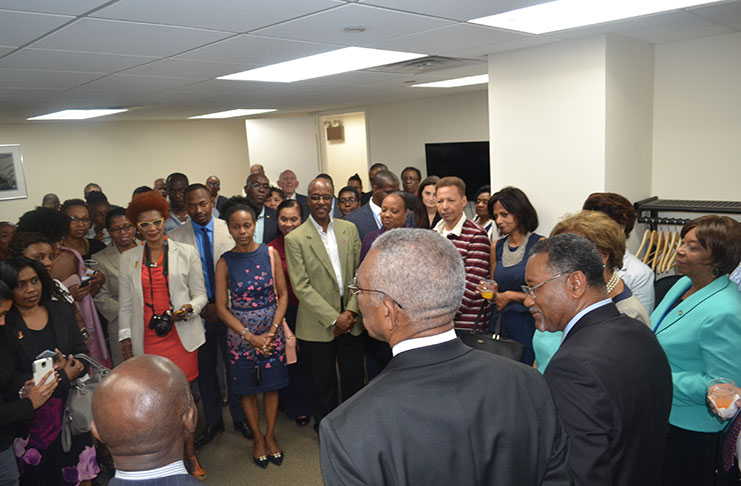 President David Granger addresses members of the diaspora at the Guyana Mission in Manhattan, New York, September 2016