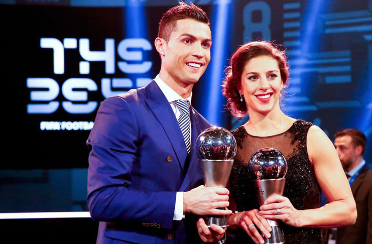 The FIFA best players in the world - Ronaldo and Carli Lloyd