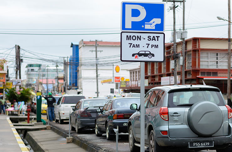 From tomorrow, persons who park in certain areas in Georgetown will have to pay. [Delano Williams photo]