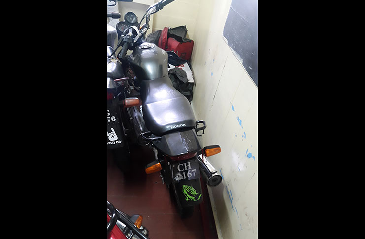 The motorcycle that was used in the attempted robbery