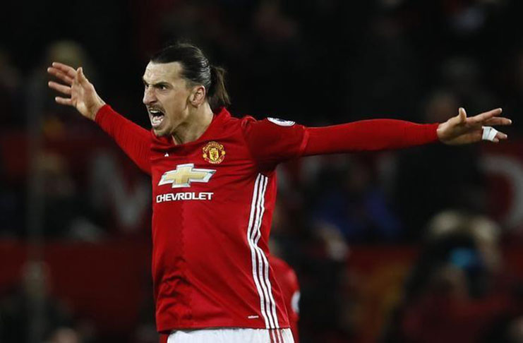 Manchester United's Zlatan Ibrahimovic celebrates scoring their first goal Action Images via Reuters / Jason Cairnduff Livepic