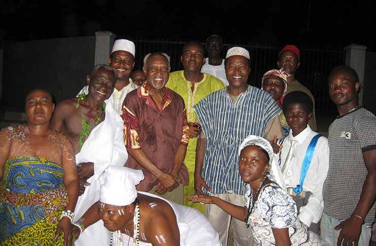 Farrier with Ghanaian friends at the Dr. Kwame Nkrumah Memorial Park in Accra, Ghana, on March 6, 2012