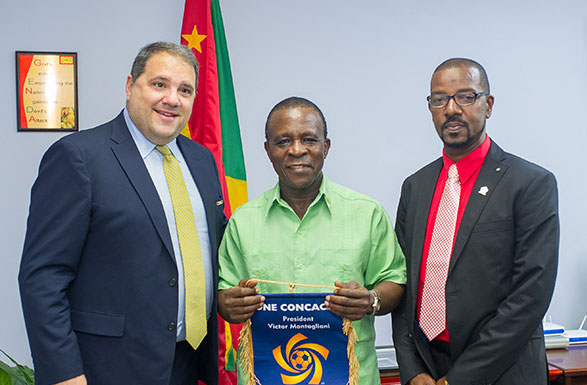 CONCACAF president Victor Montagliani met with the Grenada Prime Minister Dr The Right Hon. Keith Mitchell and GFA president Cheney Joseph on Monday, January 16, 2017.