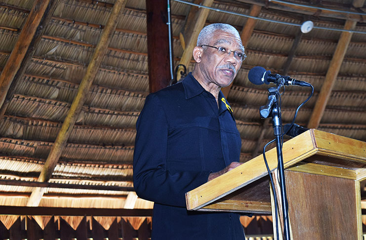 President David Granger addressing the Umana Yana gathering