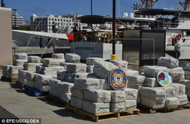 The boat carrying the cocaine was stopped and searched by authorities February 16 during a joint patrol by the crews of the U.S. Coast Guard cutter Joseph Napier and the Coast Guard of Trinidad and Tobago