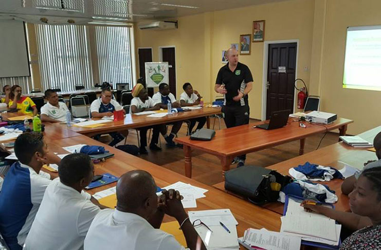 GFF Technical Director,Anthony Greenwood,at a training session with the TDOs and YDCs