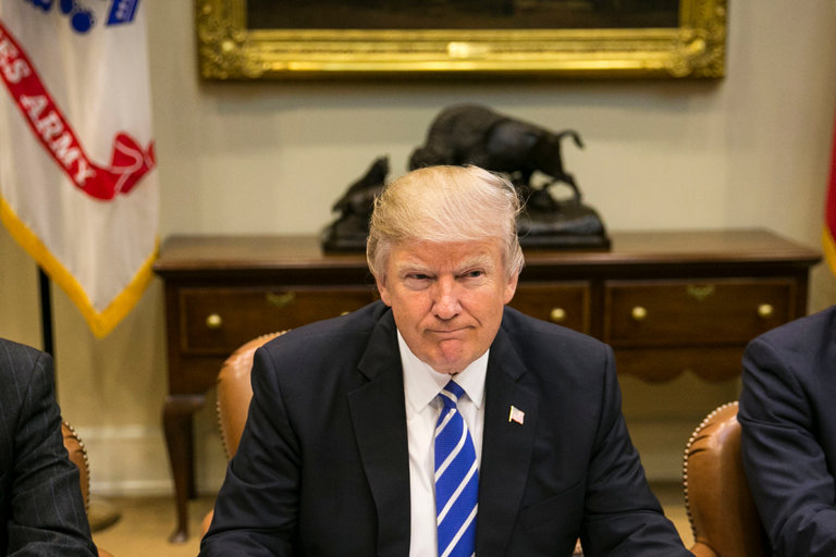 President Trump during a meeting in the Roosevelt Room of the White House last week. Credit Al Drago/The New York Times