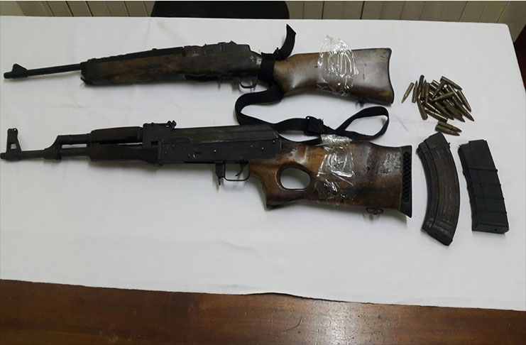 The weapons that were found in Cummings Lodge, Greater Georgetown
