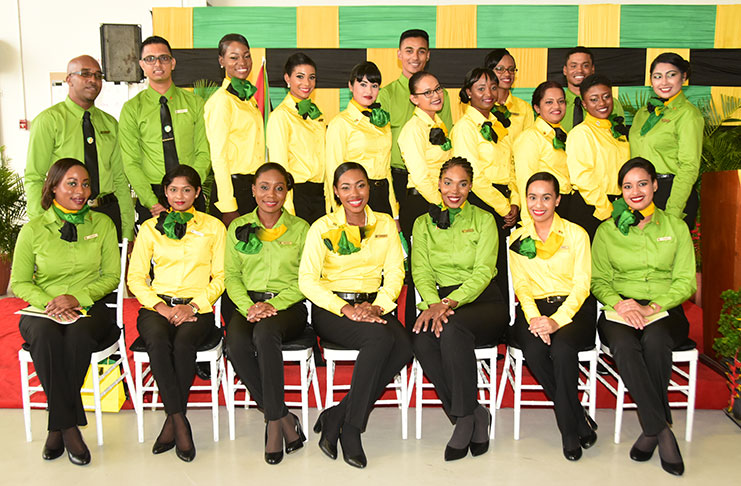 The new Fly Jamaica flight attendants on Thursday