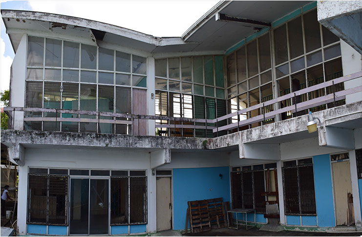 The dilapidated sporting complex in New Amsterdam, Region Six