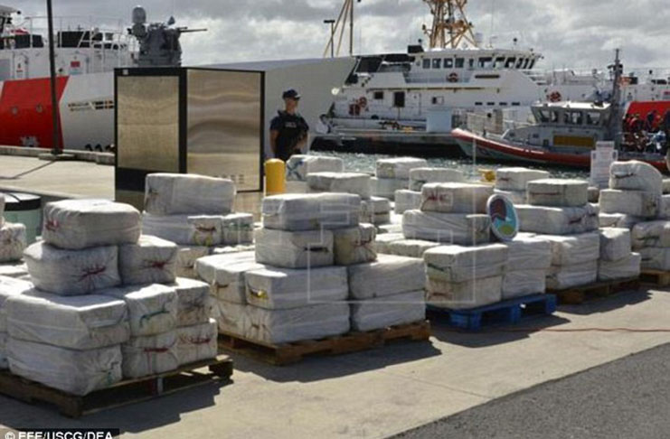 Some of the cocaine seized on the vessel