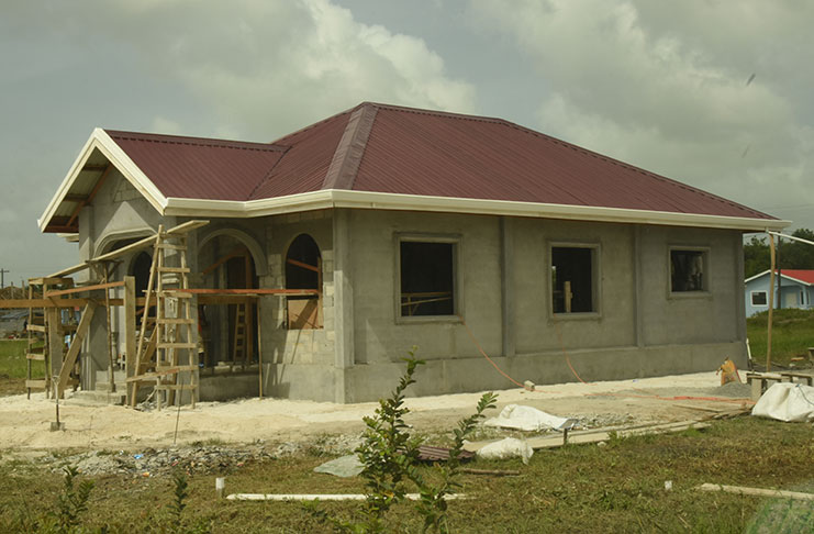 One of the houses taking shape
at Perseverance, EBD