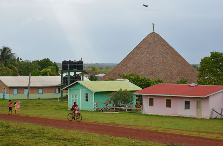 Children playing within the village of Annai  Central on Easter Sunday.