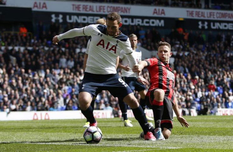 Tottenham's Vincent Janssen scores their fourth goal Action Images via Reuters / Paul Childs Livepic