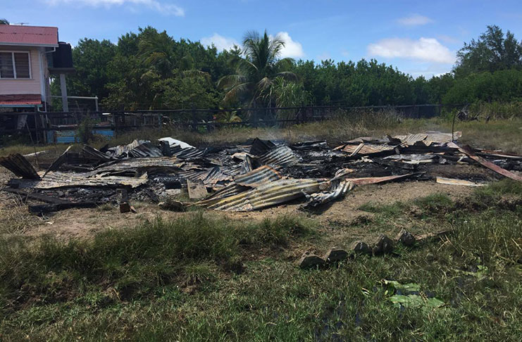 The house was burnt to the ground