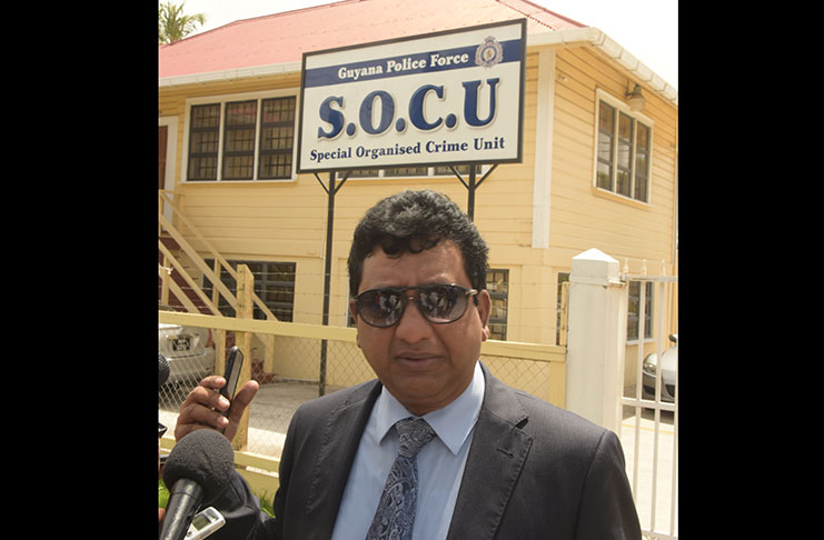 Anil Nandlall minutes after exiting SOCU’s camp street office