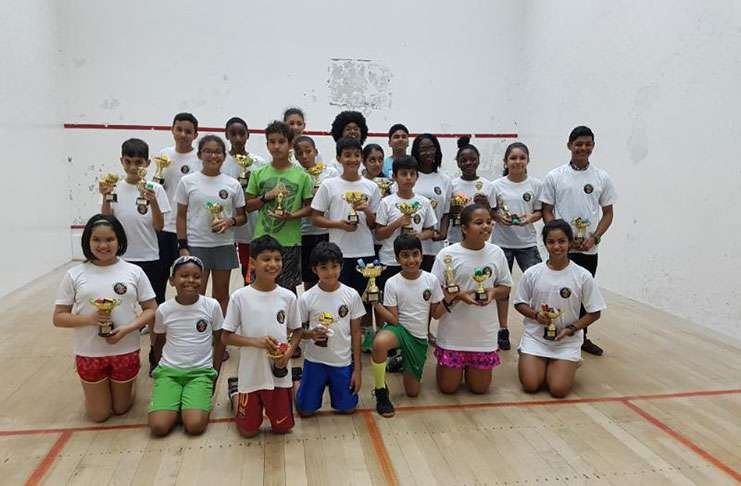 The winners of this year’s 2017 Toucan Distributors Junior Skill level tournament pose with their trophies.