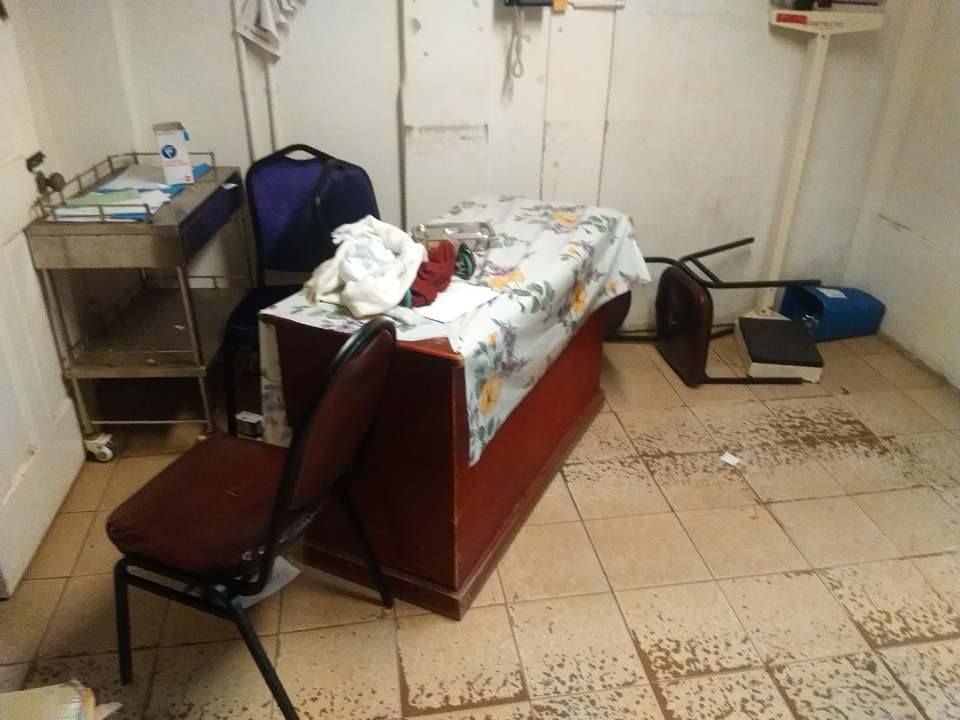 The scene of the hospital room following the altercation