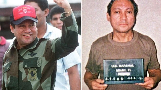 Noriega was in power in October 1989 but by January 1990 was in Miami facing drugs charges