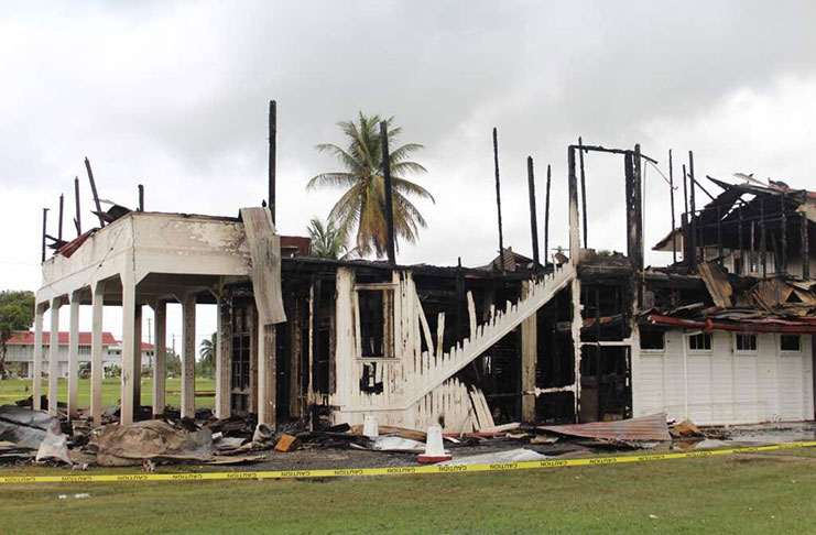 The Staff Club and guest house at the Albion Estate Senior Staff Compound was destroyed by fire early Wednesday