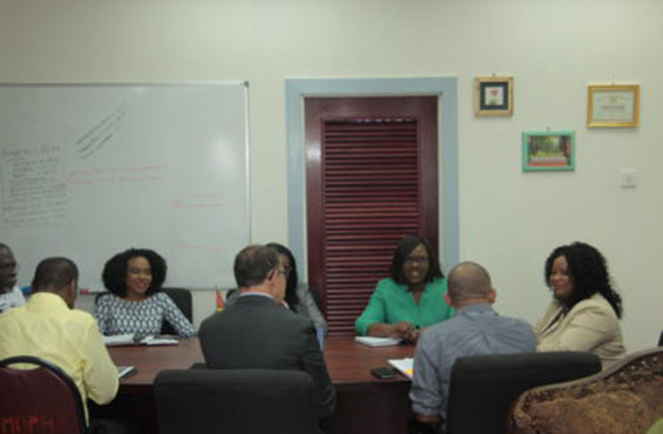 Public Health Ministers Volda Lawrence and Dr Karen Cummings meeting with members of the audit team