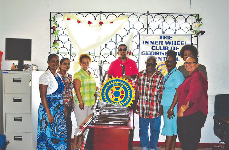 Members of the Guyana Society for the Blind and the Inner Wheel Club of Georgetown Central at the presentation ceremony recently