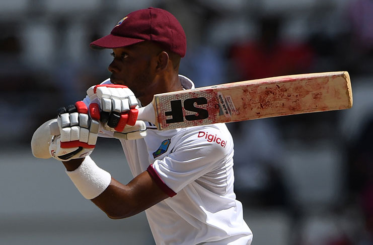Roston Chase's unbeaten 239-ball 101 was his third Test hundred © AFP.
