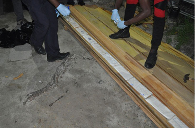 Some of the cocaine found in the boards drilled by CANU ranks