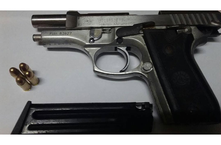 The firearm and matching ammunition found on the welder
