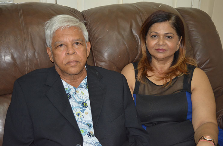 Veteran broadcaster Chandra Narine (C N) Sharma and wife Savitri