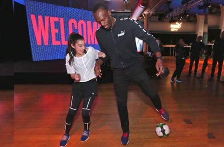 Usain Bolt and Lisa Freestyle join PUMA as they launch the latest NETFIT technology in their performance and sportstyle shoes at the Altman Building in New York City on Thursday. (Photos: AFP)