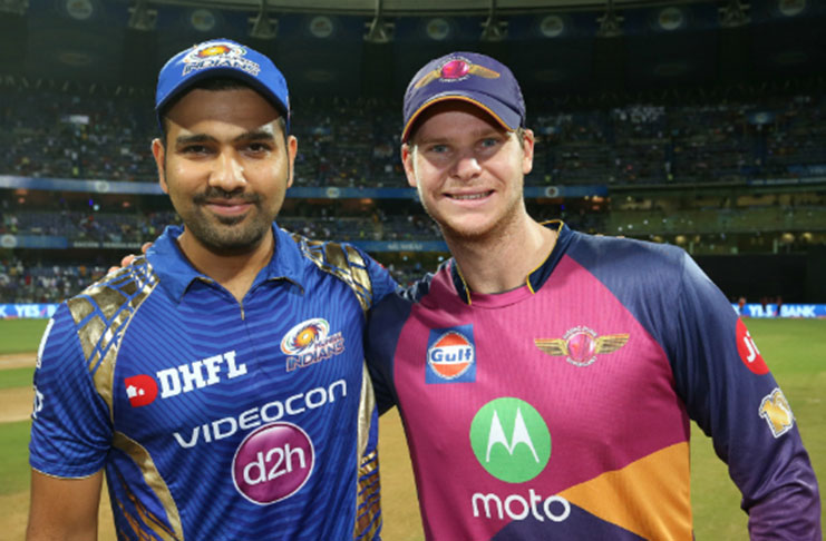 Mumbai Indians captain Rohit Sharma and Rising Pune Supergiant captain Steven Smith ...