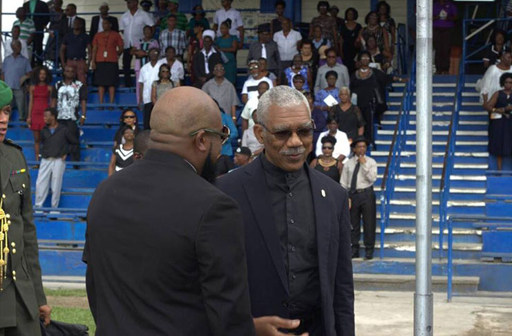 President David Granger and a relative of the late Norman Chapman