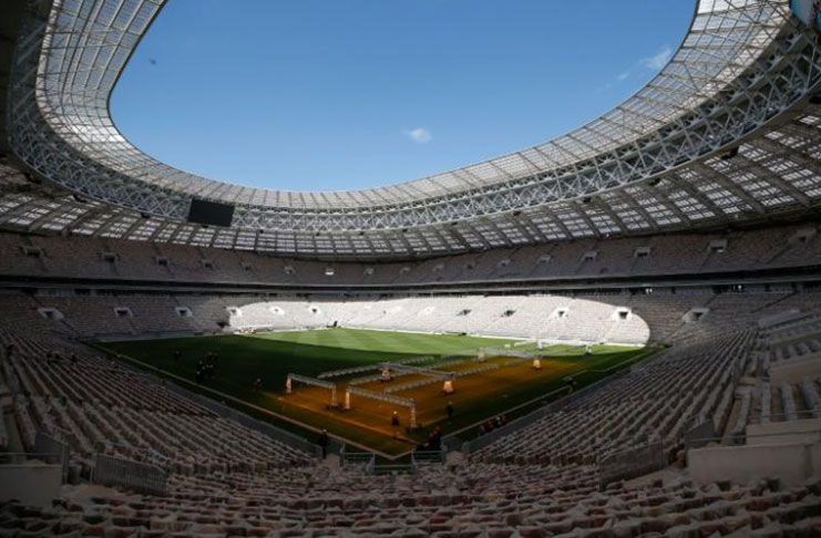 An interior view shows the Luzhniki Stadium, which will host the 2018 FIFA World Cup matches, in Moscow, Russia. (REUTERS/Maxim Shemetov)