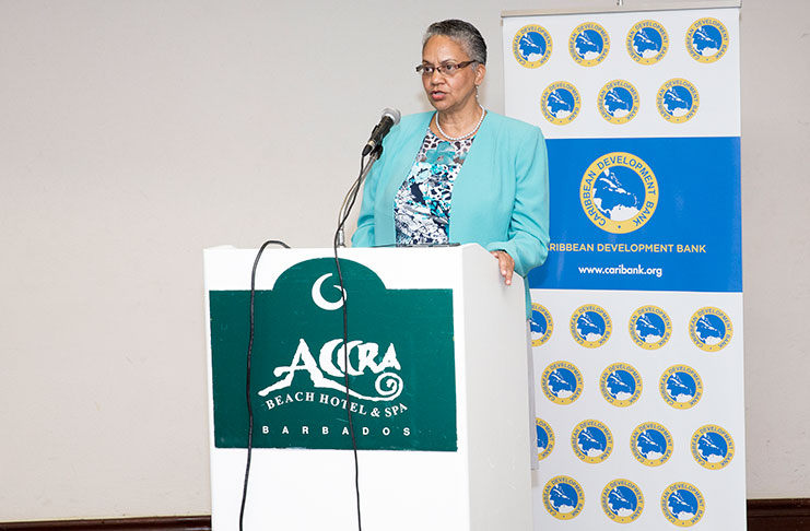 CDB Acting Vice-President (Operations), Monica La Bennett, speaking during the launch of the workshop