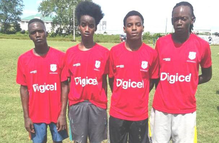 Canje goalscorers from left: Tyrese Williams, Alode Grant, Elond White and Akeem Bovell.