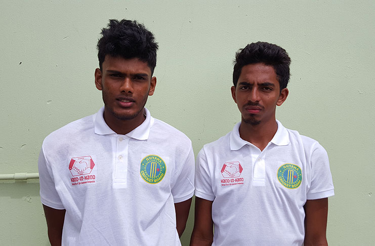 Raymond Perez (right) and Ramnarine Chetura share 177 for the second-wicket.