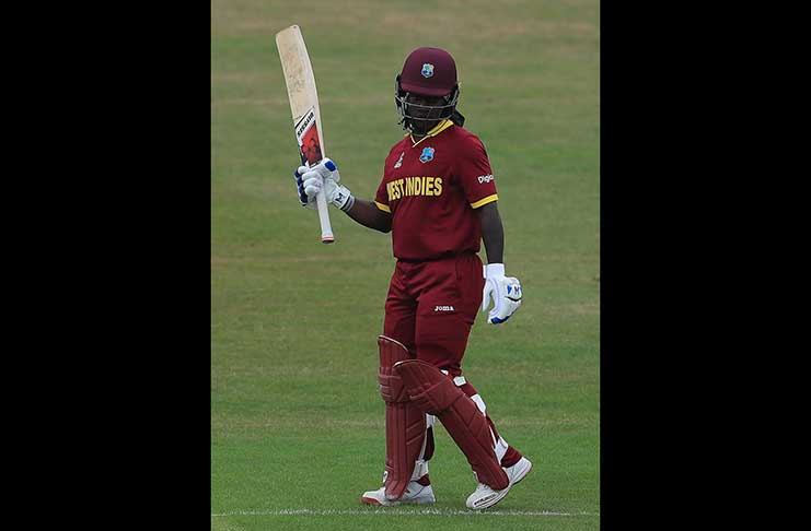 Deandra Dottin smashes a 71-ball hundred to lead West Indies to 285 for 4.
