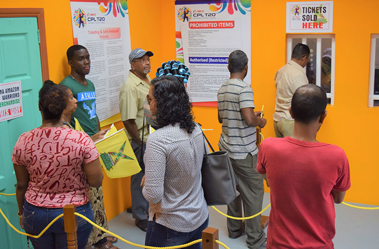 Cricket fans take early advantage in acquiring their tickets for the Guyana leg of the Hero Caribbean Premier League.