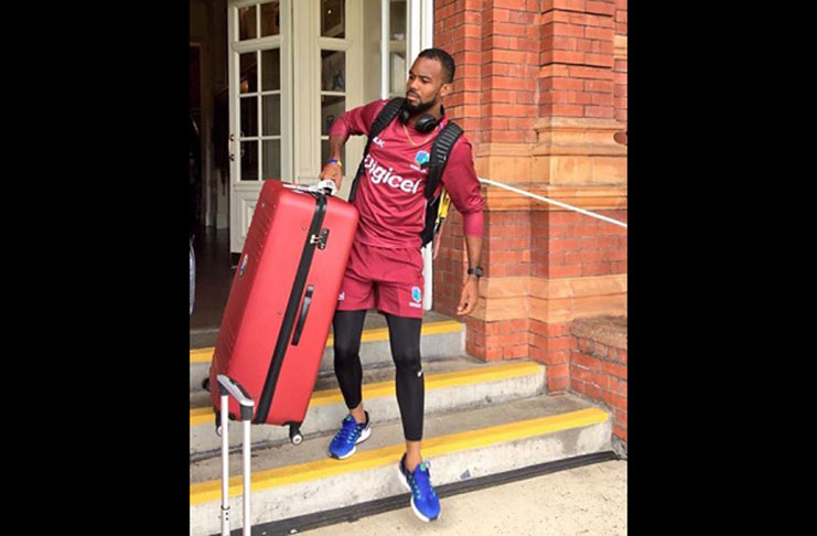New boy Kyle Hope arrives at Lord’s for West Indies’ first training session since arriving in London. (Photo courtesy CWI Media)