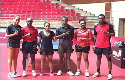 Some of Guyana team members (L-R) Chelsea Edghill Nigel Bryan, Natalie Cummings, Joel Alleyne, Trenace Lowe and Christopher Franklin.