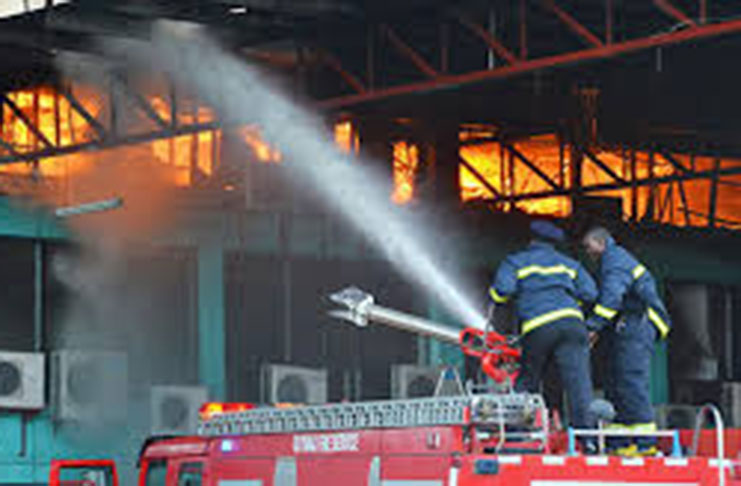 Firefighters battling the blaze during Gafoors’ first fire (file photo)