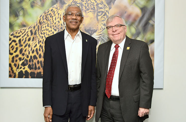 President David Granger and Canadian High Commissioner to Guyana, Mr. Pierre Giroux at State House