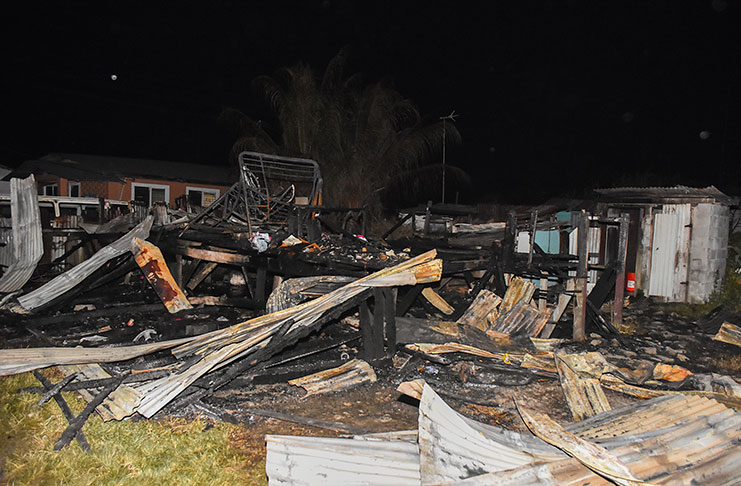 The aftermath of the Lot E 91 North Sophia, Greater Georgetown, fire