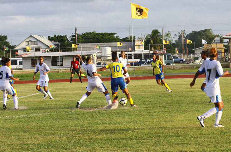 Cuba and Barbados in action yesterday.