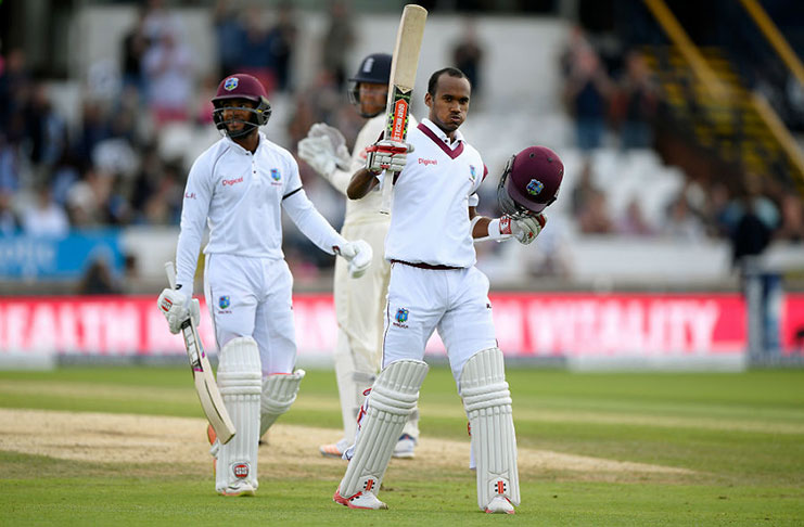 Kraigg Brathwaite brought up his century with a six shortly before tea