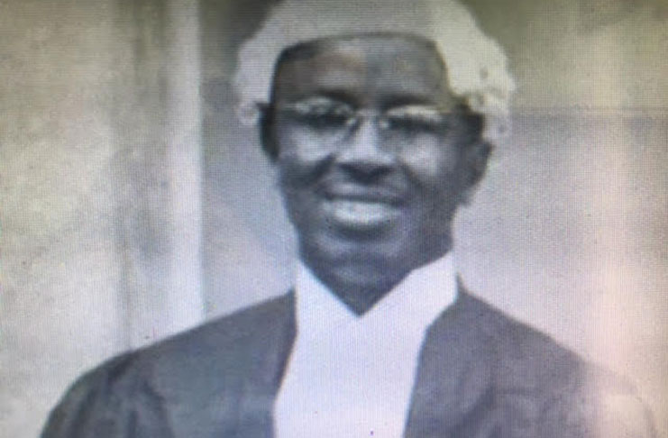 Guyanese-born Sir Edward Richards wearing wig and gown, in his younger years as a practising lawyer in Bermuda.
